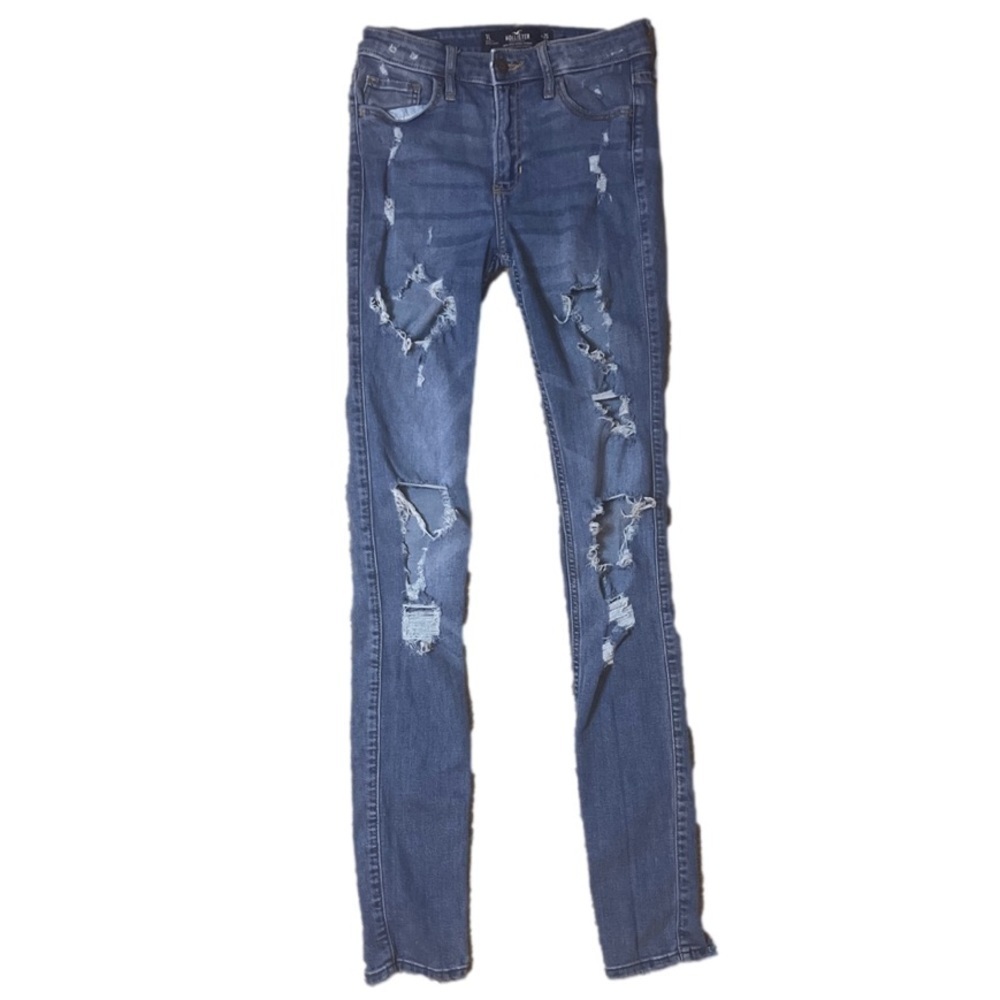 🇺🇸Hollister High Rise Super Skinny Deconstructed Jeans 1 Tall